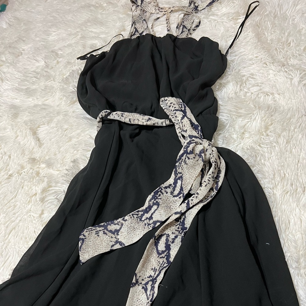 Black and snake print maxi dress